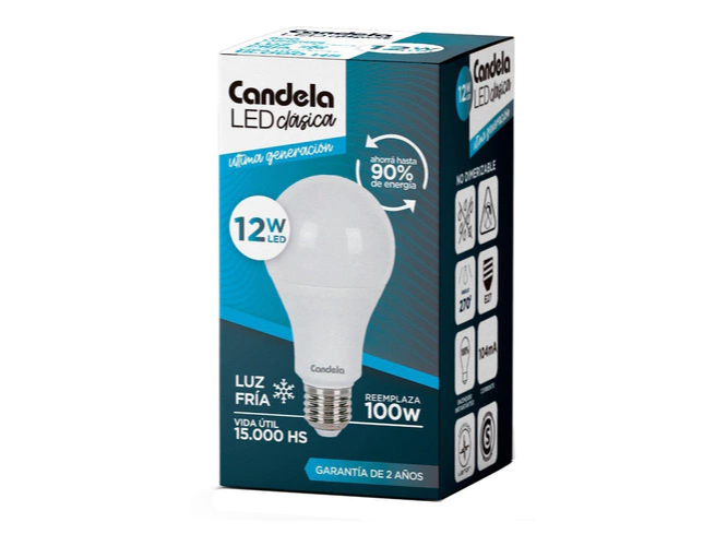 Lampara Led Candela 12w Luz fría