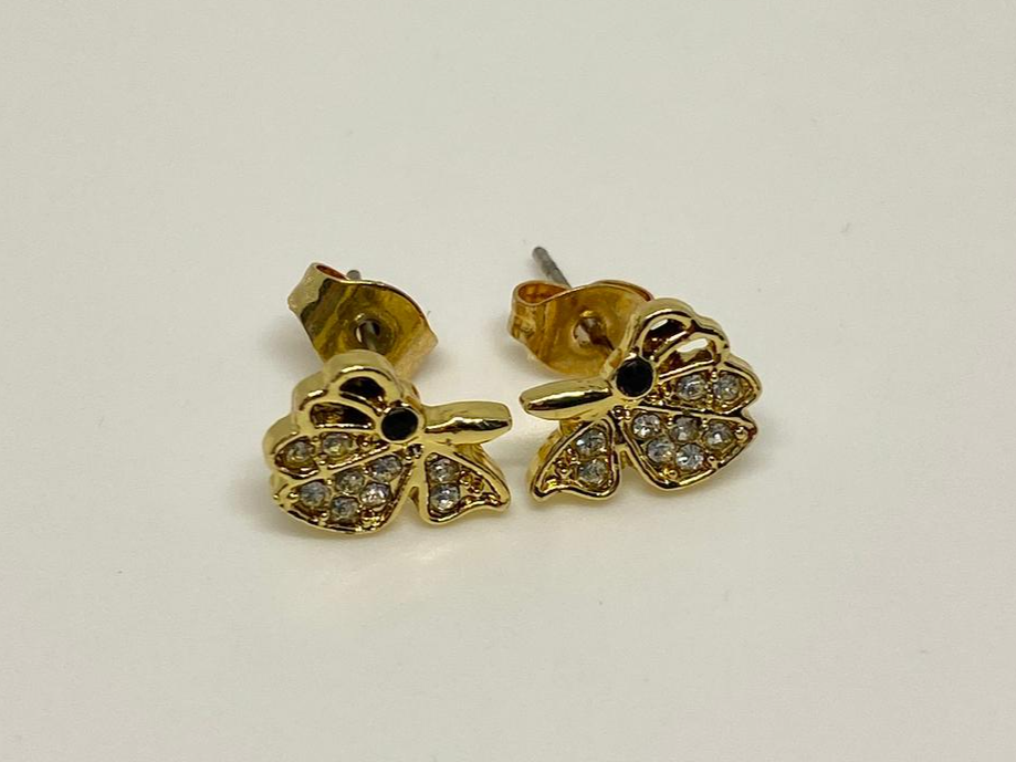 Aros Mariposas con Strass Dorado