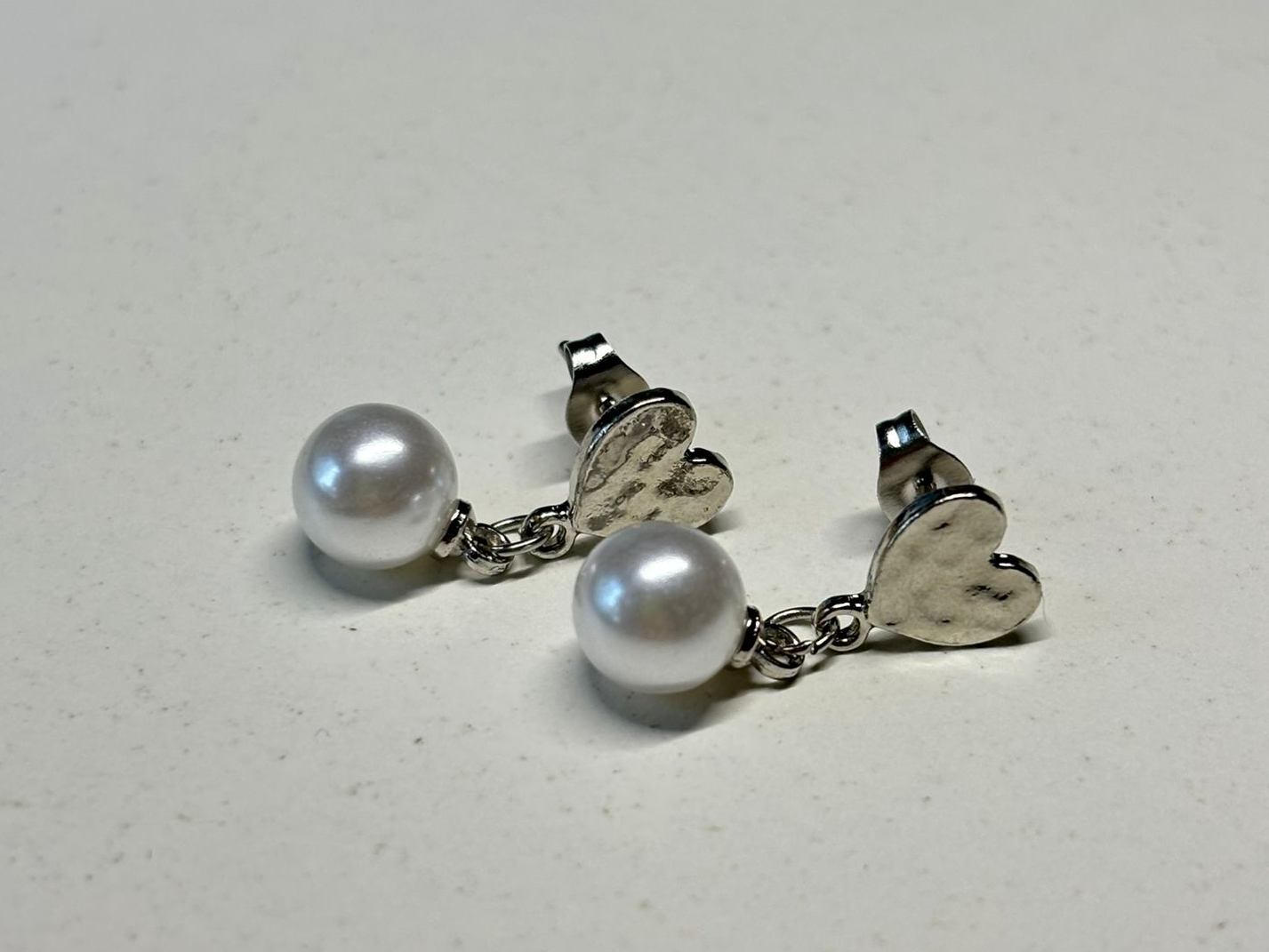 Aros Corazon con Perla