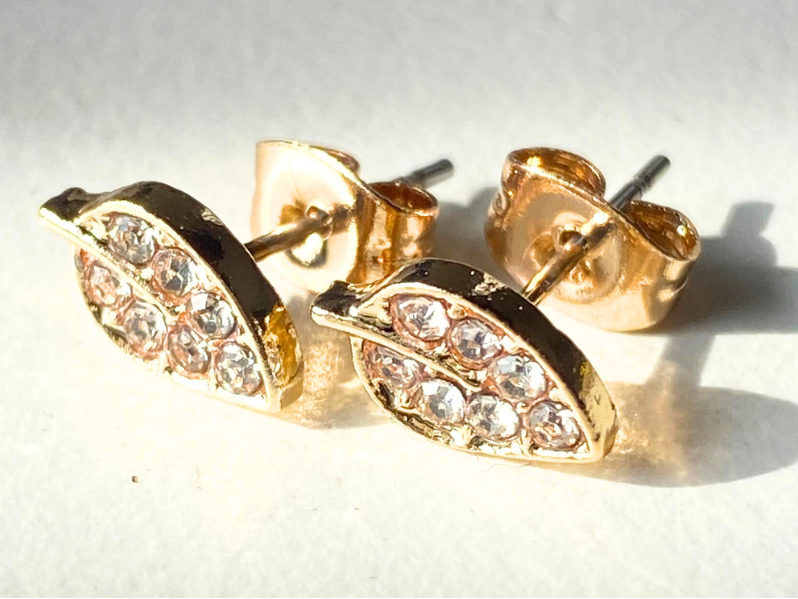 Aros Hojas con strass