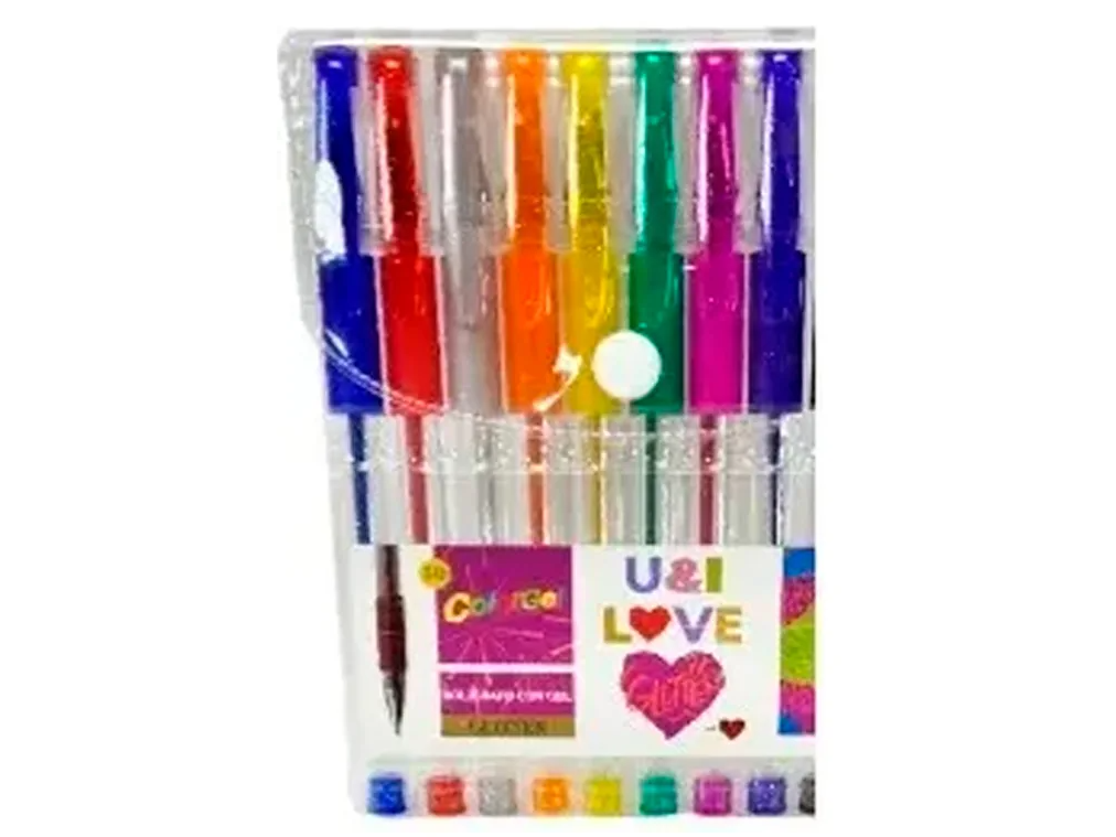 Bolígrafo Gel Glitter x8un