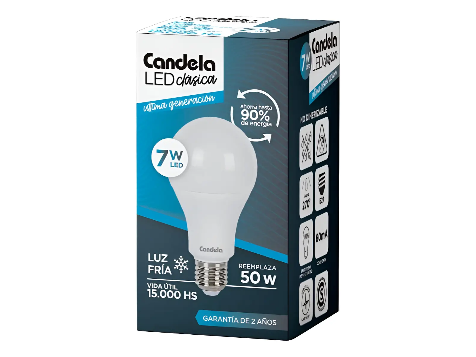Lampara Led Candela 7w Luz fría
