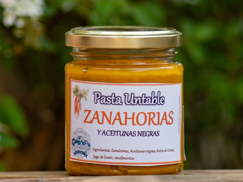 Pasta Untable Zanahorias y Aceitunas negras "La Verdecita" Granja Familiar Agroecologica Villa Las Rosas