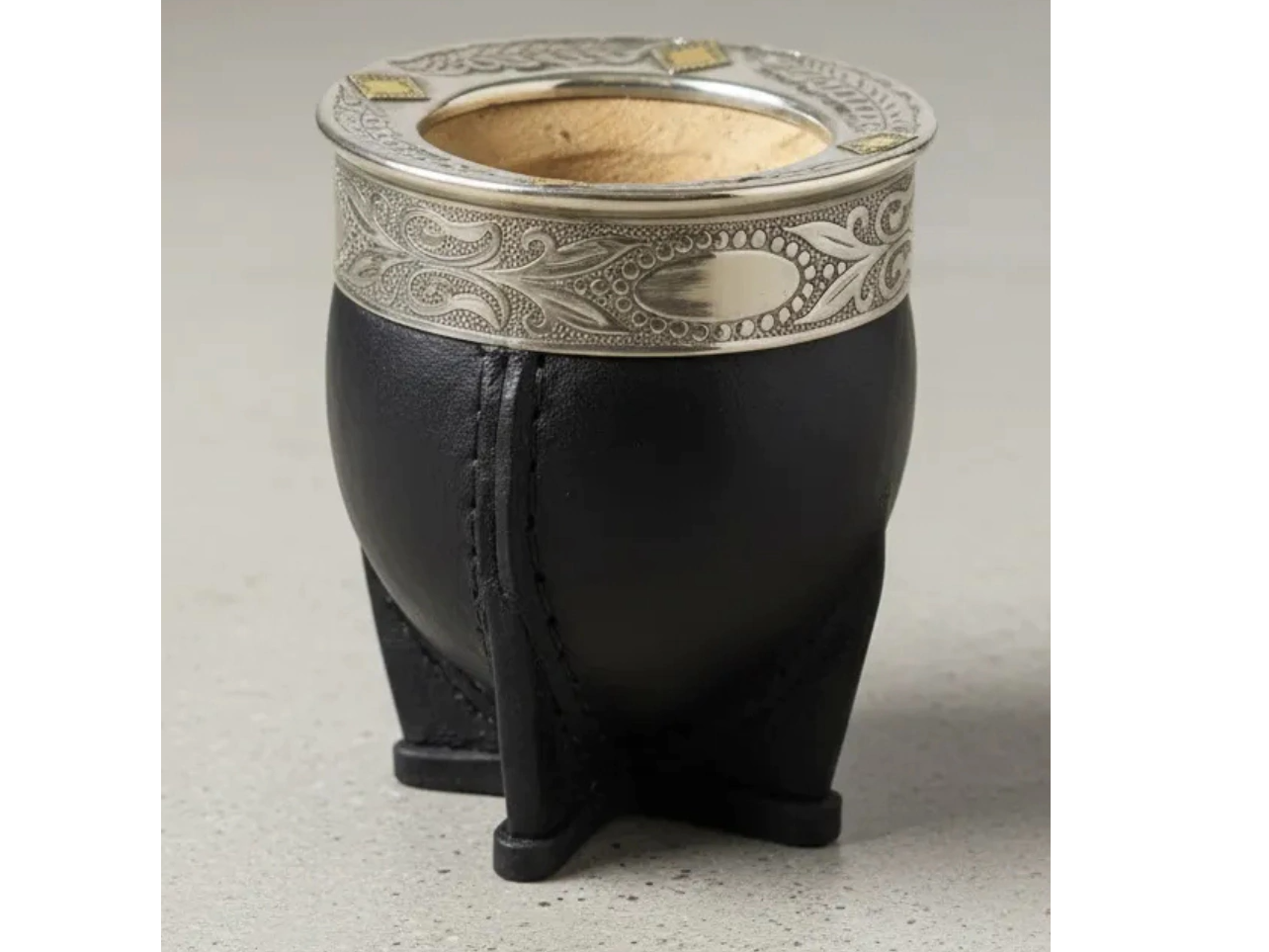 Mate Imperial calabaza con fleje de alpaca grabado c/ bombilla