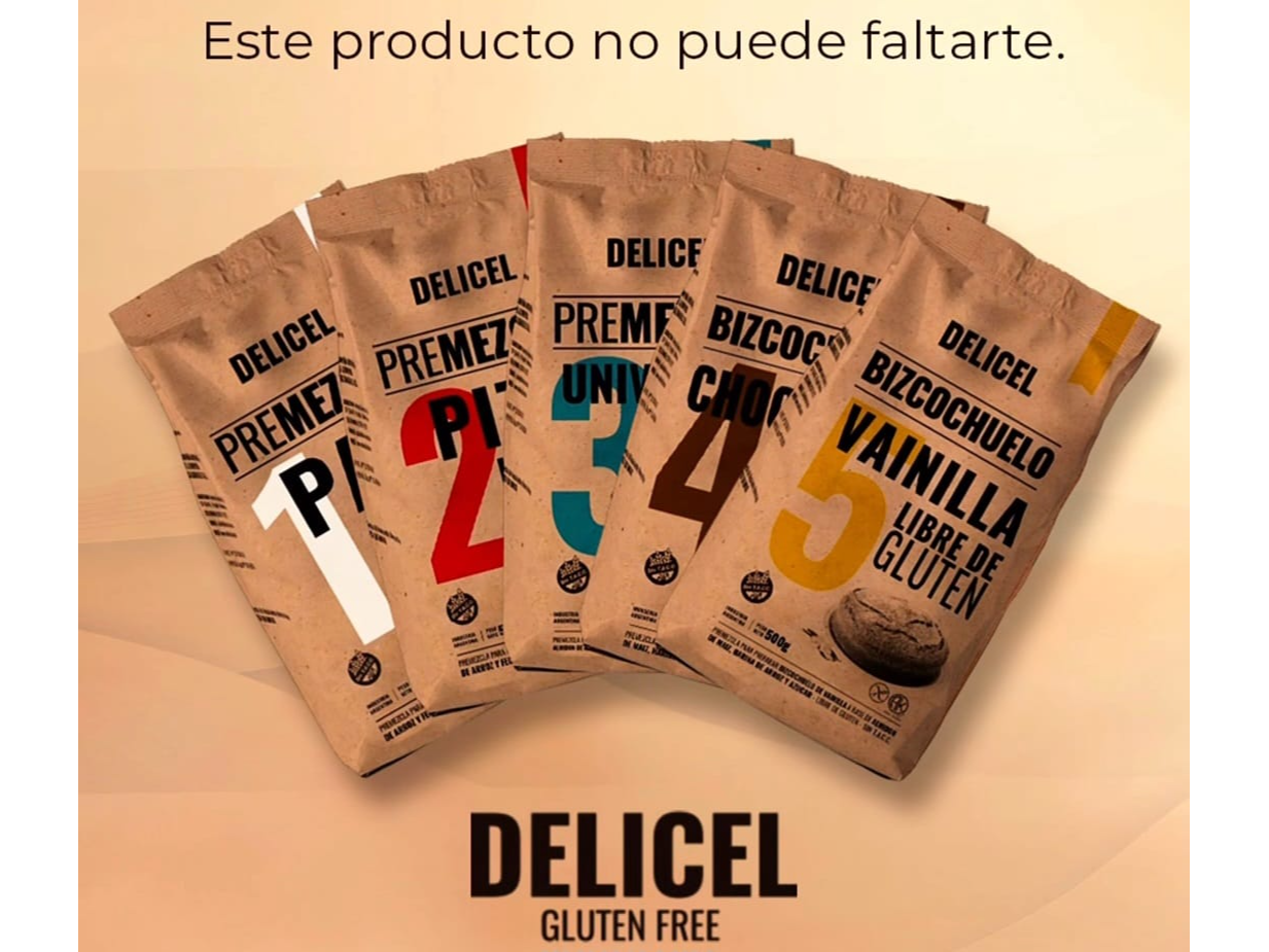 Premezcla Delicel sin TACC x 500 gr ( pizza-pan- bizcochuelo- universal- rebozador)