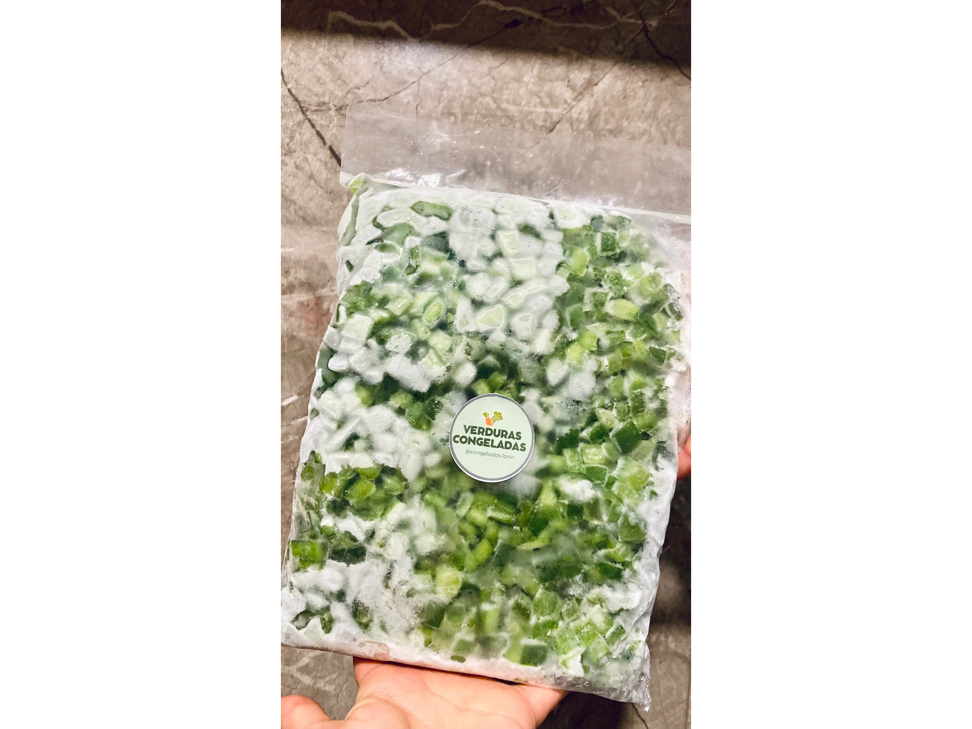 Morrón verde en tiras 1/2 KG