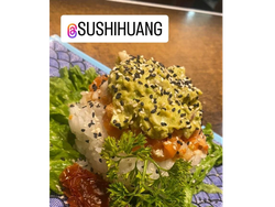 Tartar de salmón y langostino