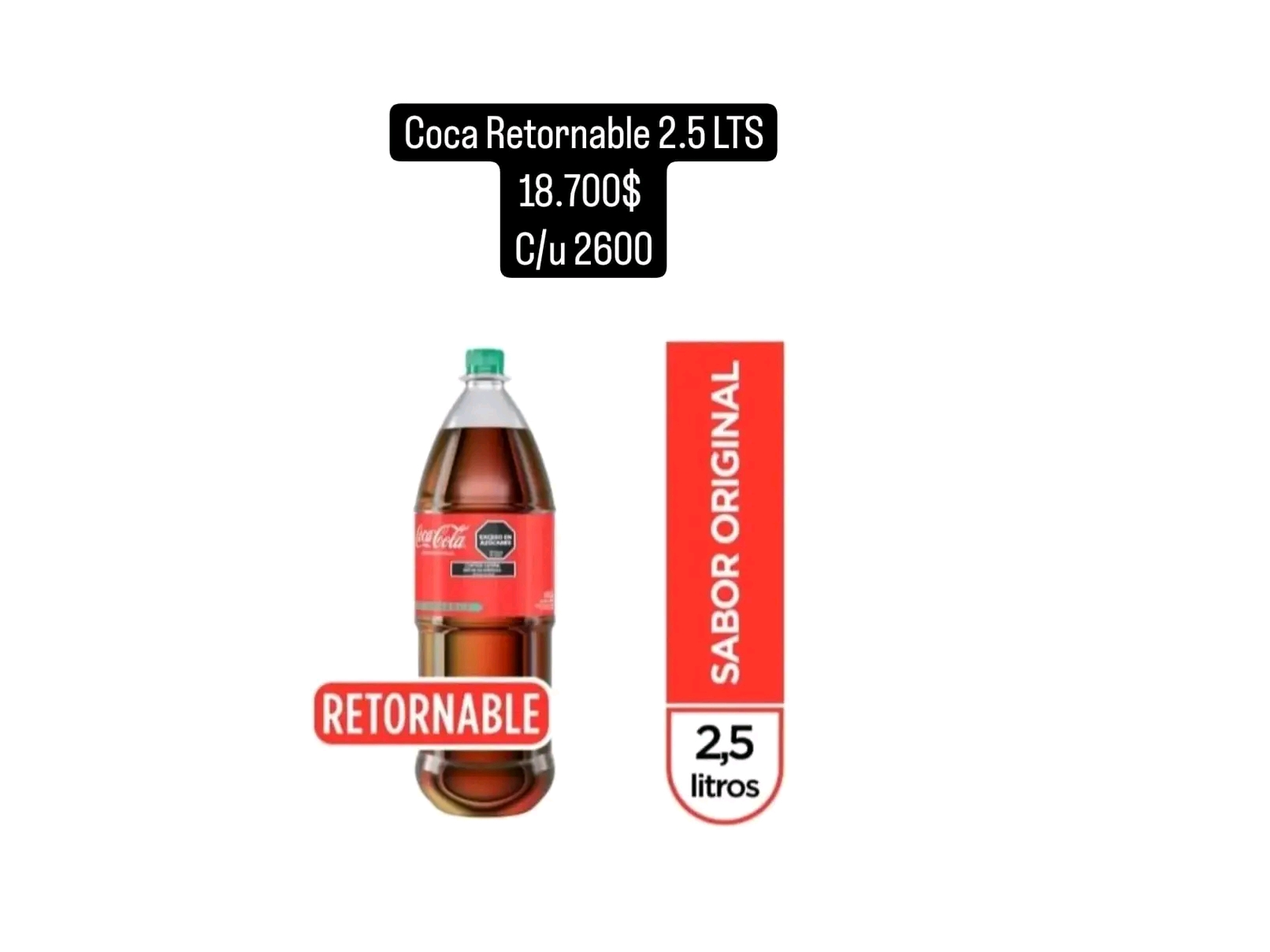 Coca cola 2.5 l retornable