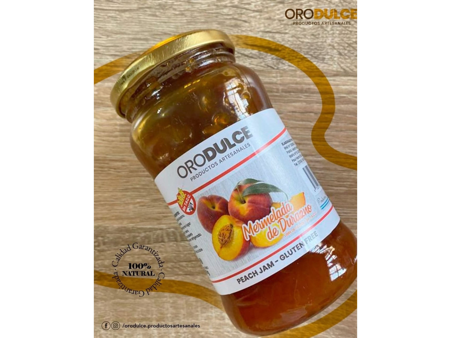 Mermelada de DURAZNO x 450 gr  -SIN TACC-