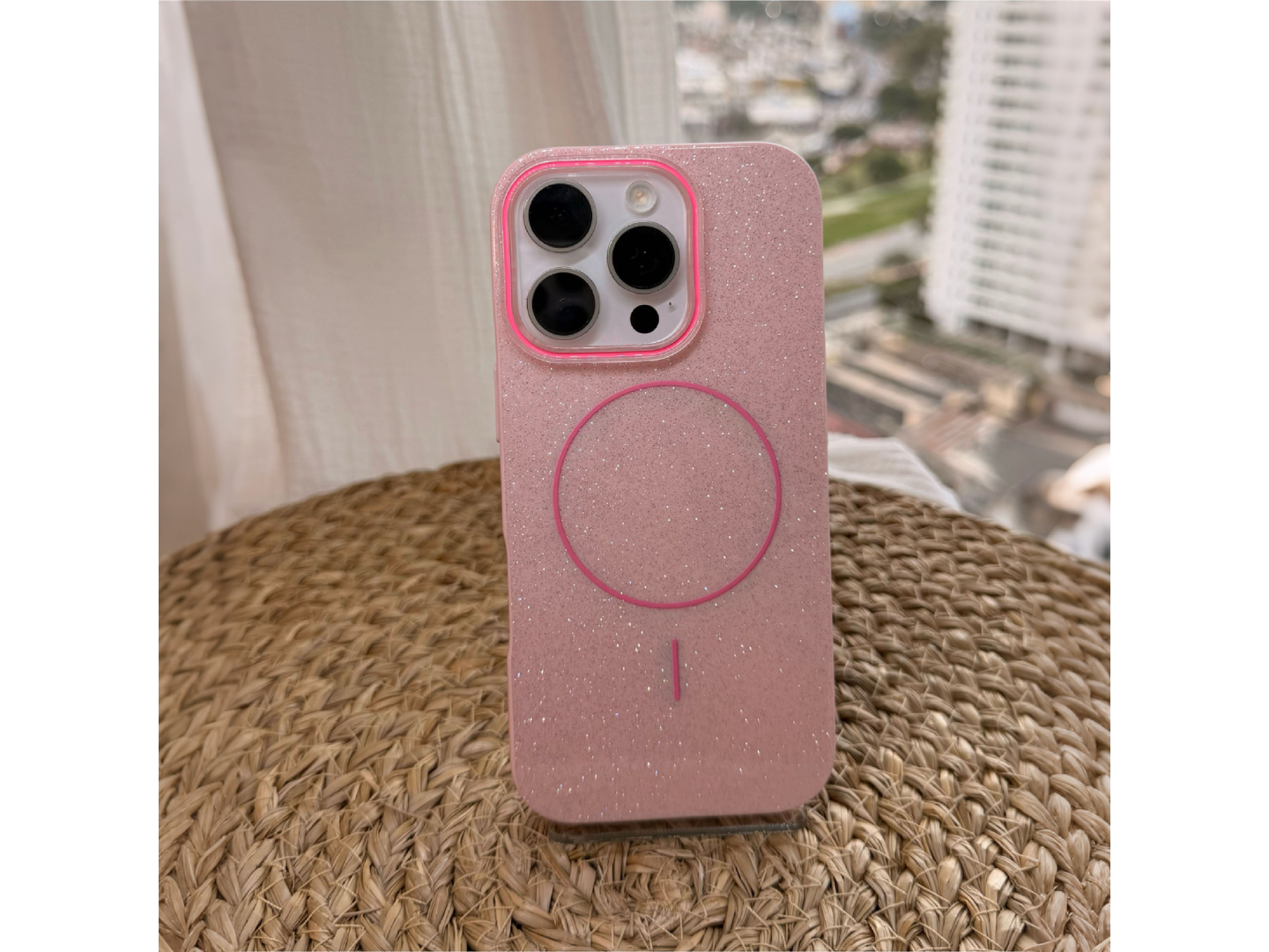 FUNDA GLITTER ROSA MAGSAFE