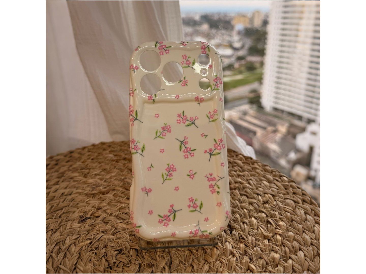 FUNDA MINI BLOM CREMA