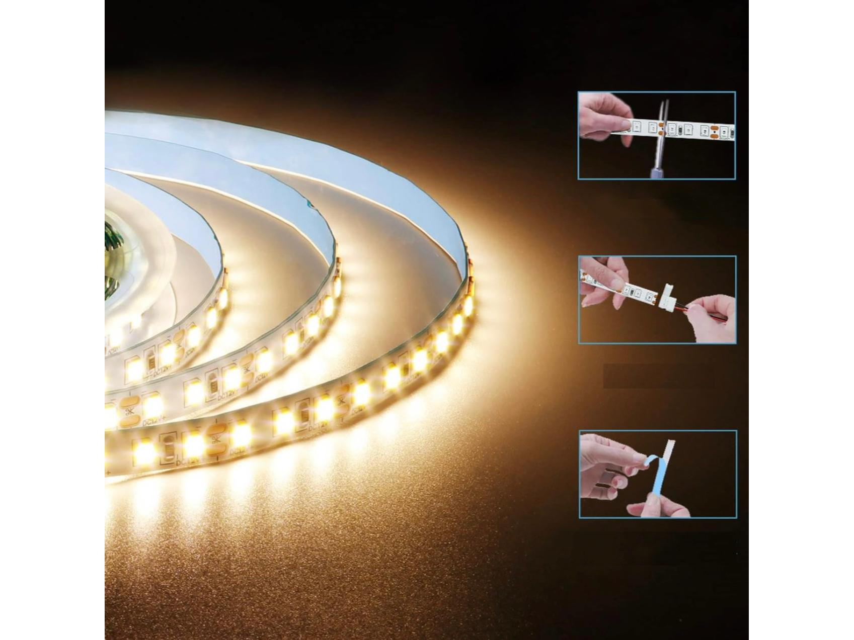 Tira 2835-120led-ip20-8mm blanco cálido