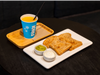 Combo nutritivo (tostadas , jugo de naranja y dips salados )