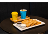 Combo tradicional (tostadas + dips+ jugo de naranja+Café)