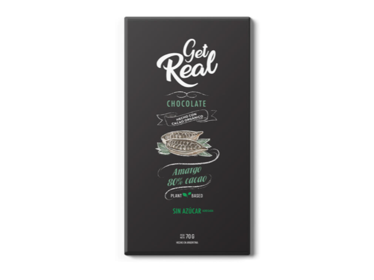 Get Real - Chocolate amargo 80% cacao sin azucar