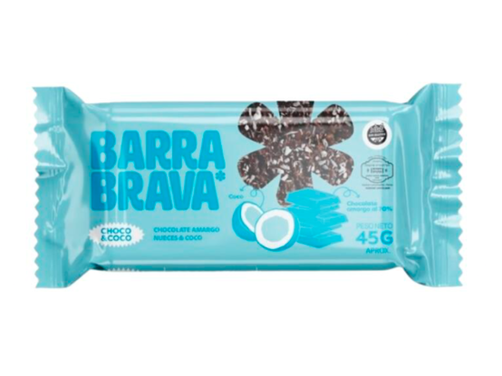 Barra brava - Barra de chocolate amargo nueces y coco