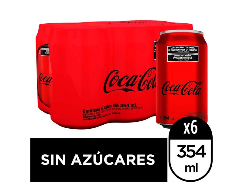 Coca Cola Zero lata 354ml x6