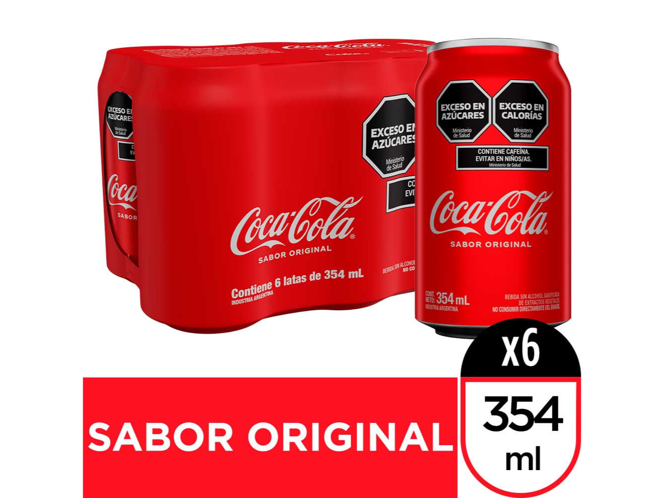 Coca Cola lata 354ml x6