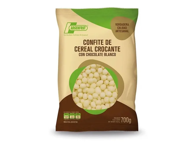 Confite de cereal con chocolate blanco