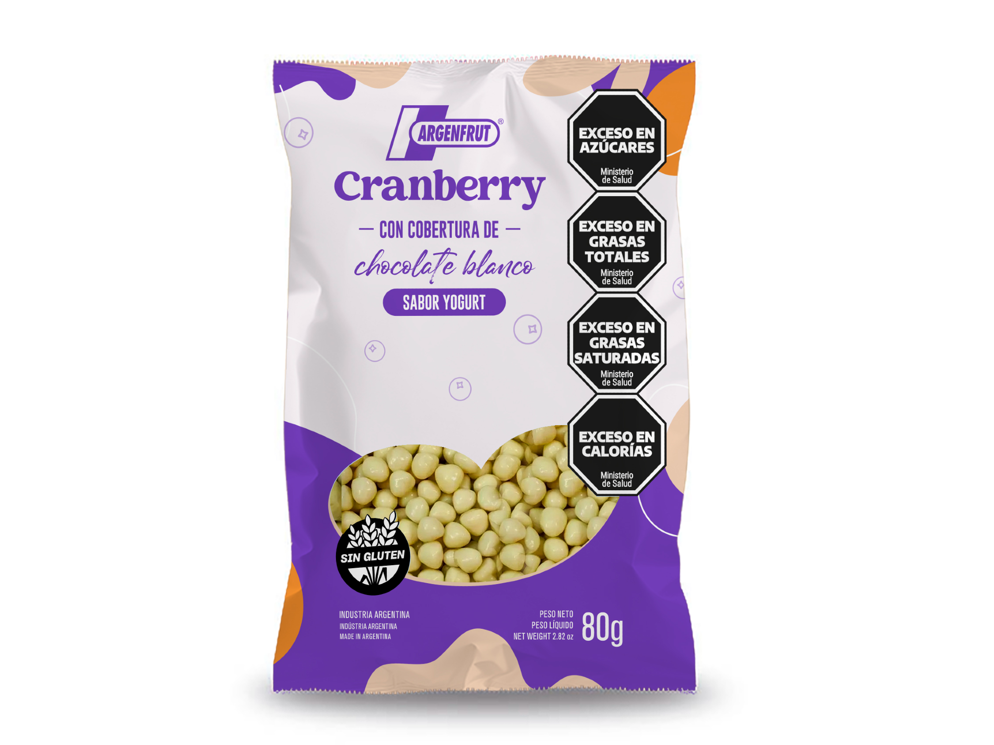 Cranberry con chocolate blanco sabor yogurt 80 grs (sin tacc)
