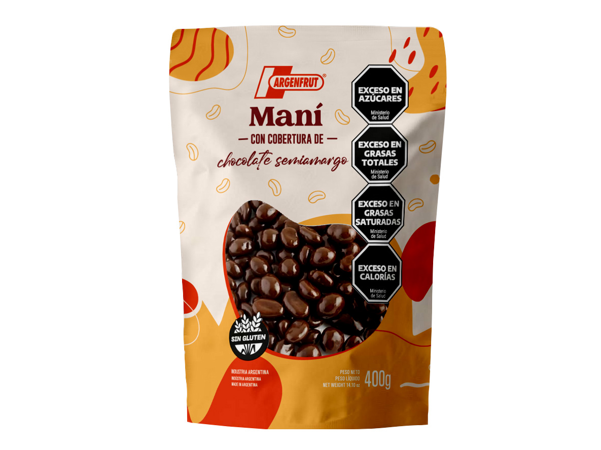 Mani con chocolate semiamargo 400 grs (sin tacc)