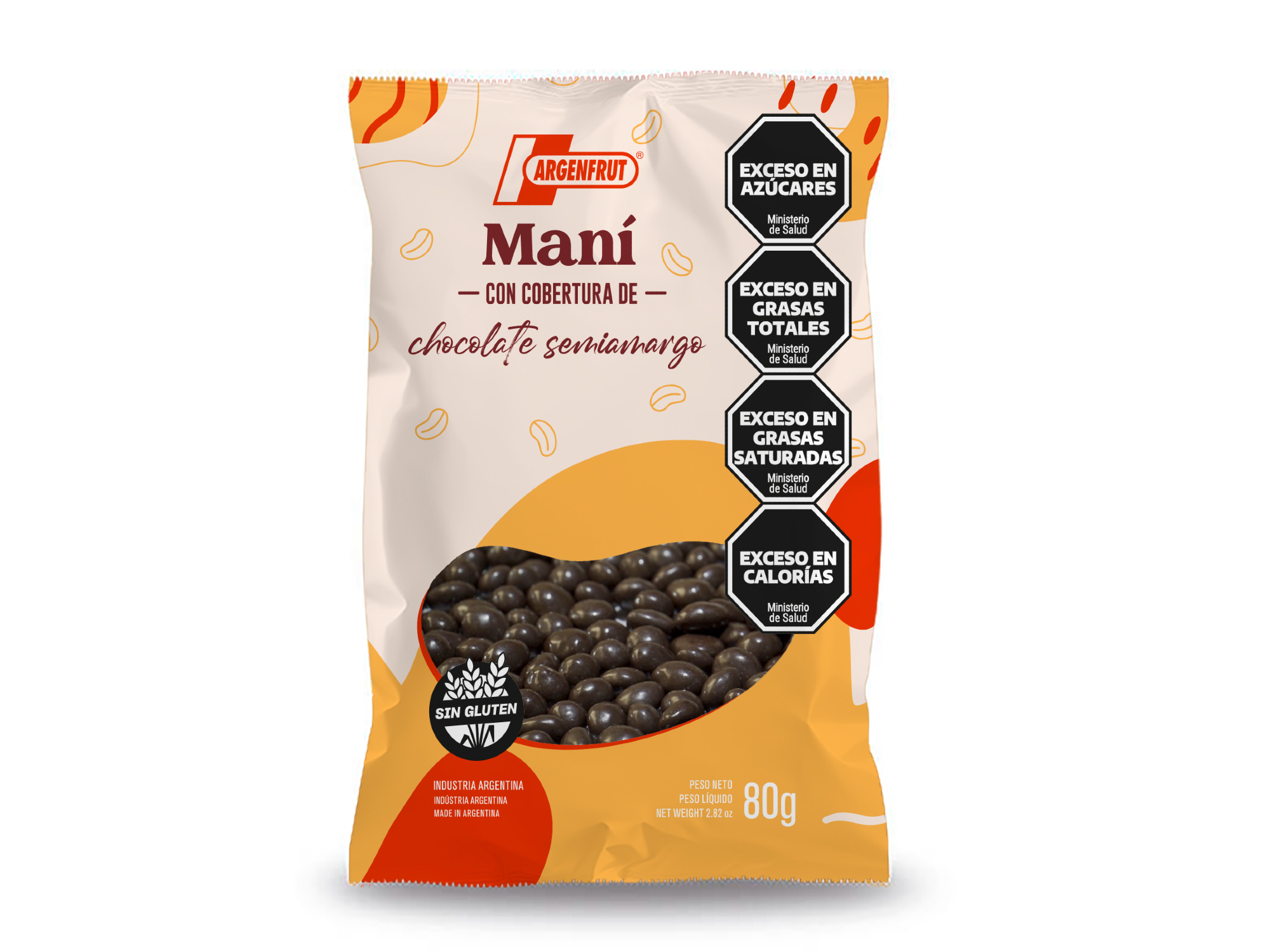 Mani con chocolate semiamargo 80 grs (sin tacc)