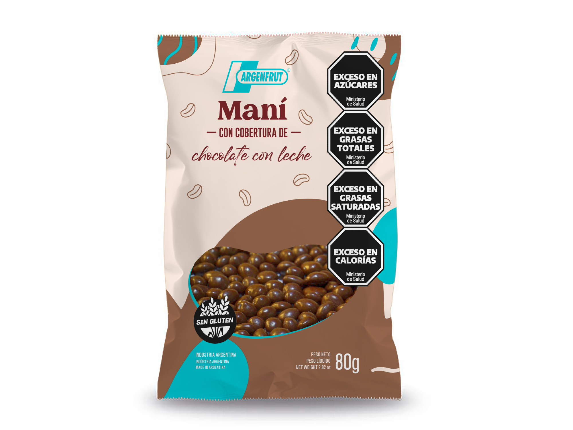 Mani con chocolate con leche 80 grs (sin tacc)
