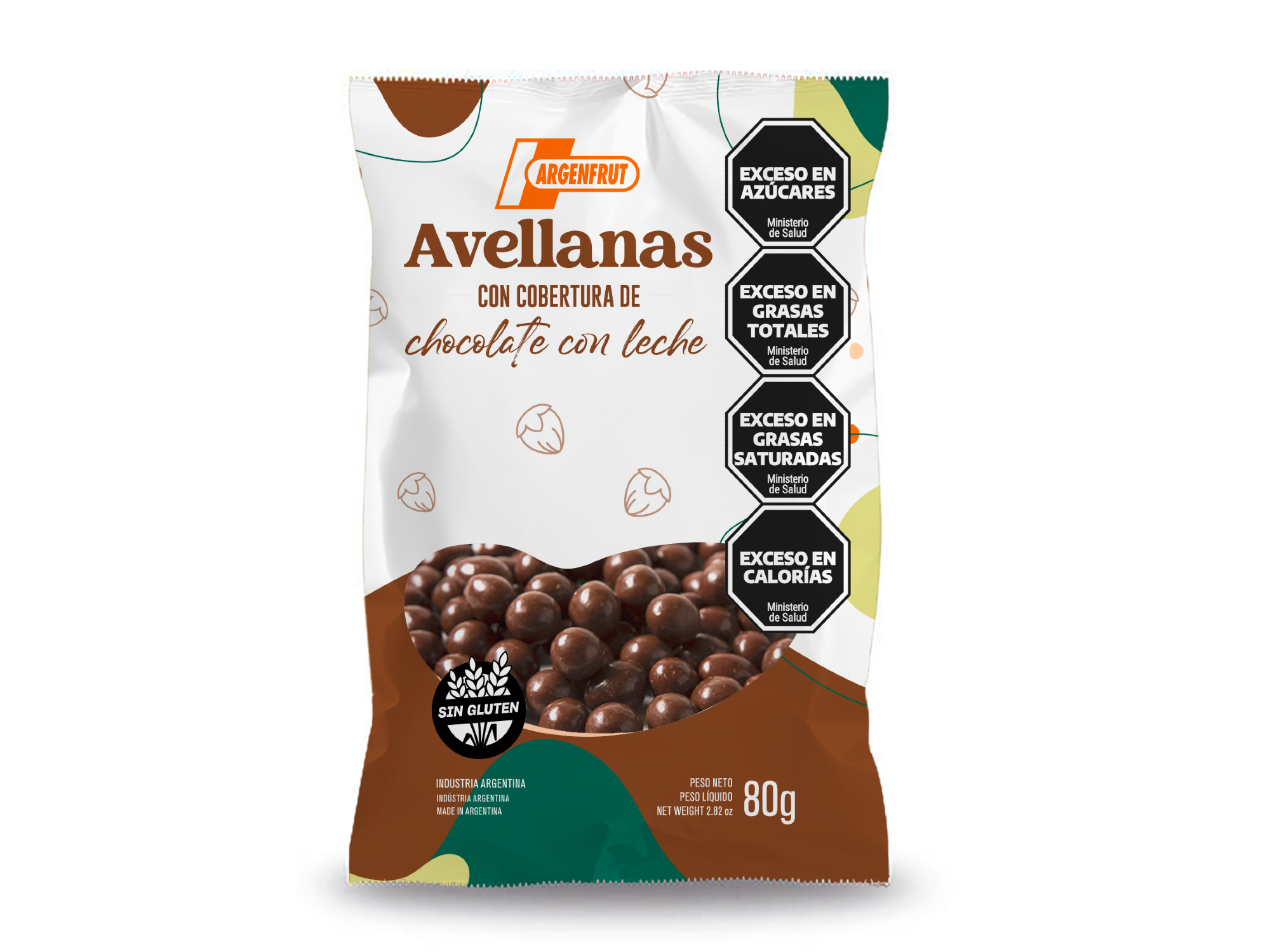 Avellanas con chocolate con leche 80 grs (sin tacc)