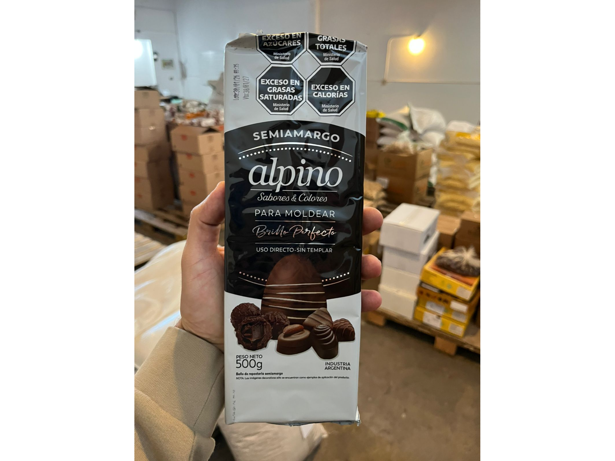 Barra Baño moldeo Semiamargo ( 500 gr.) "Alpino"