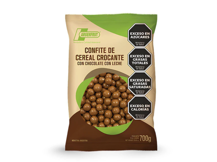 Confite de cereal con chocolate