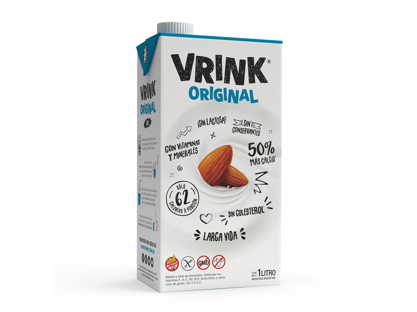 Leche de almendras original Vrink x 1lt.