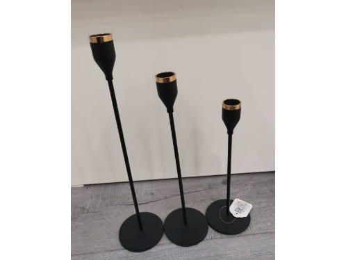 JUEGO DE CANDELEROS  NEGRO MCN-00002