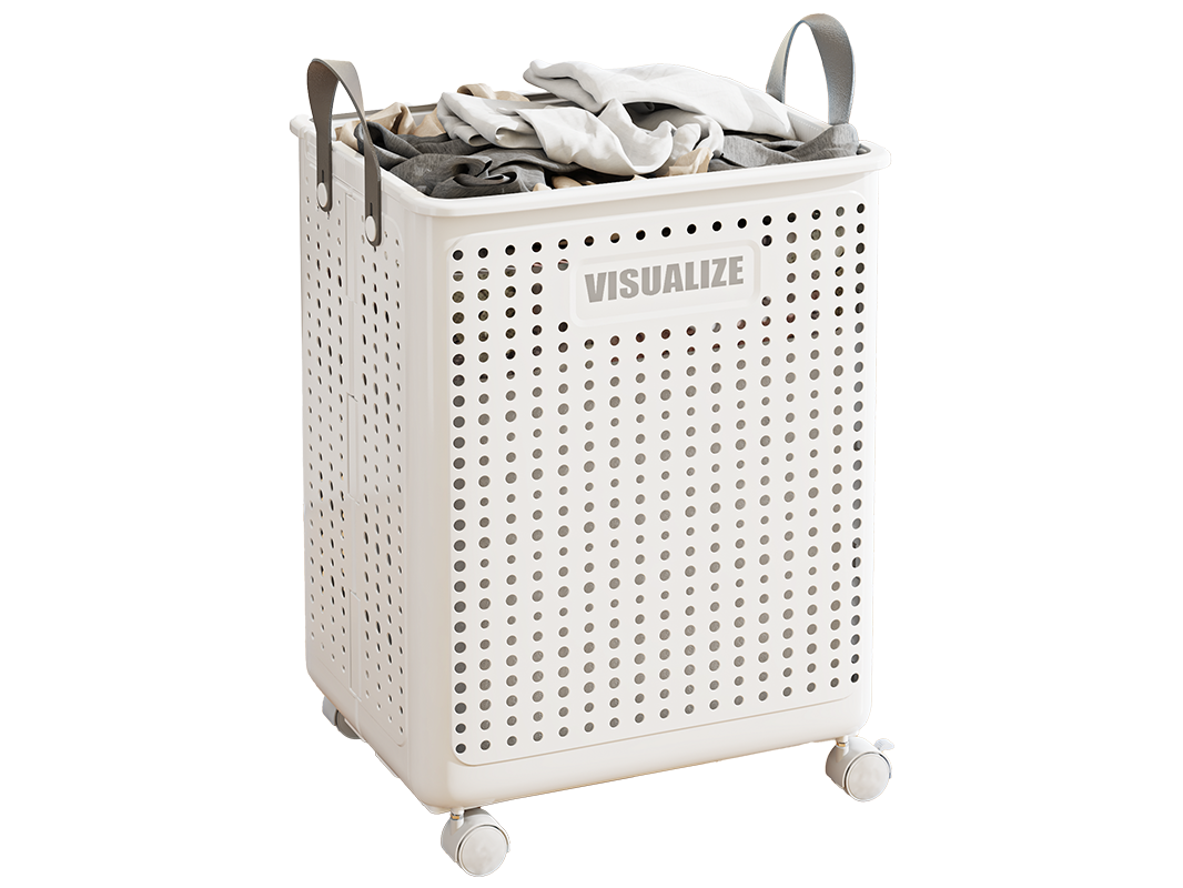 37.7*22*50CM CANASTO DE ROPA CON RUEDAS MCN-01019