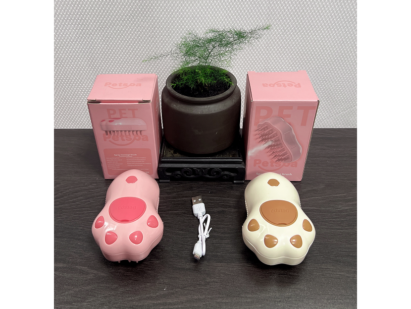 CEPILLO CON SPRAY PARA MASCOTAS (DISENO PATA DE GATO) MCN-07937