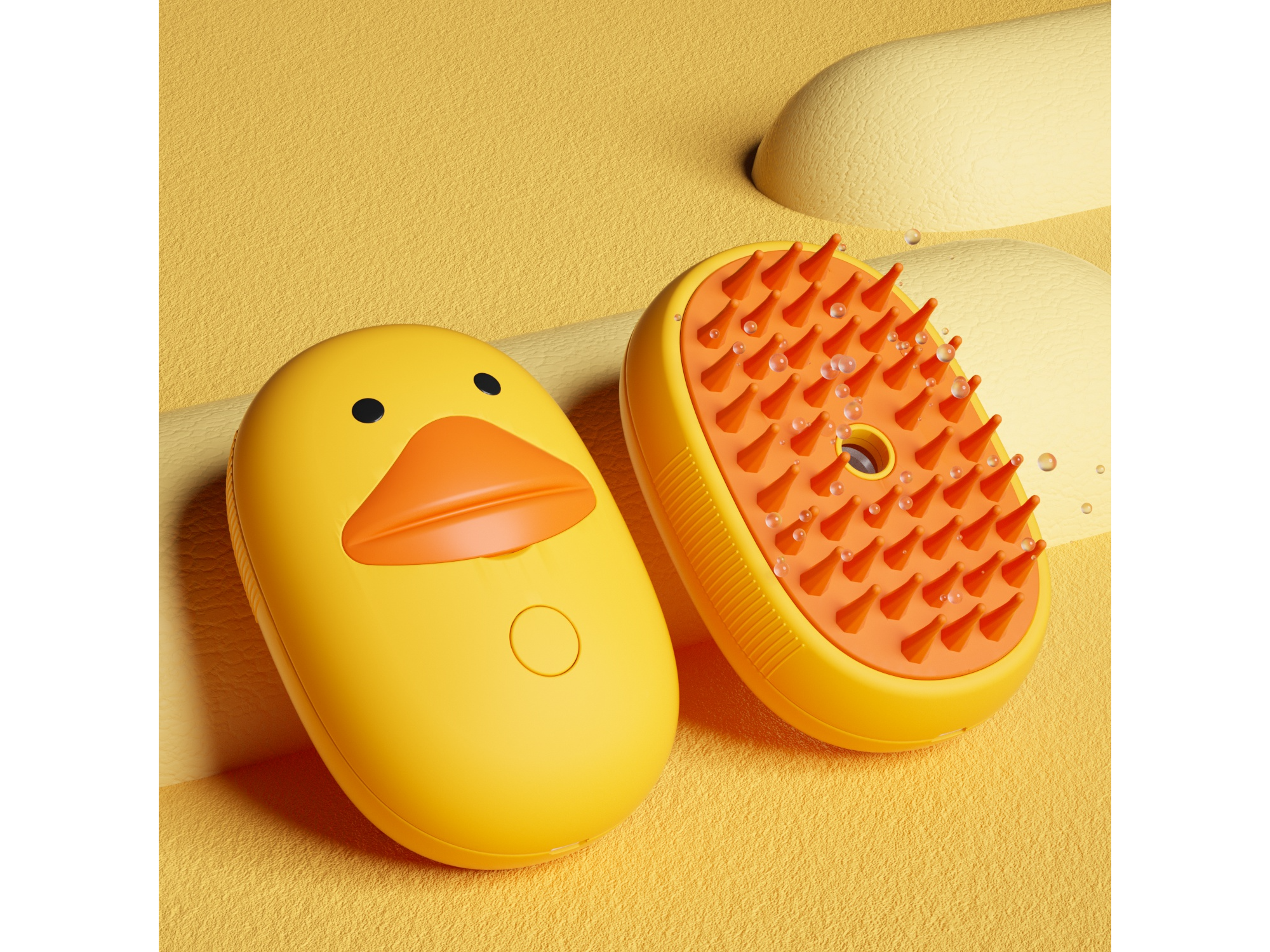 CEPILLO CON SPRAY PARA MASCOTAS DISENO PATITO MCN-07929