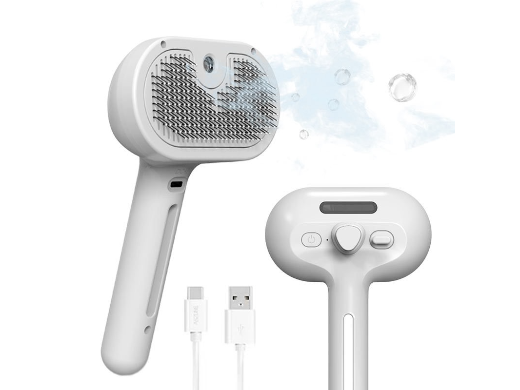 CEPILLO PARA MASCOTAS A VAPOR CON CARGA USB MCN-03252