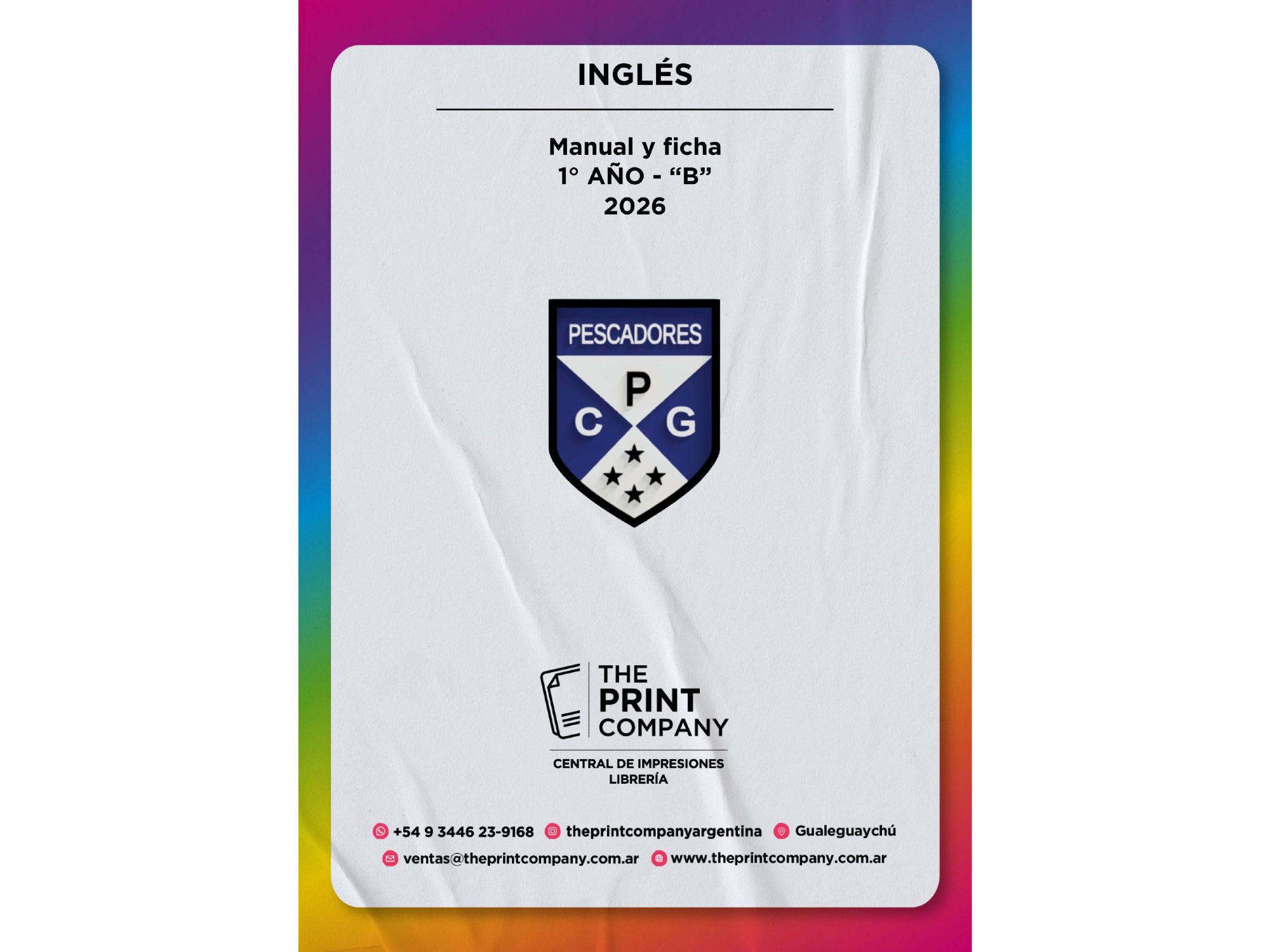 Inglés - 1° AÑO - A (Manual y ficha)