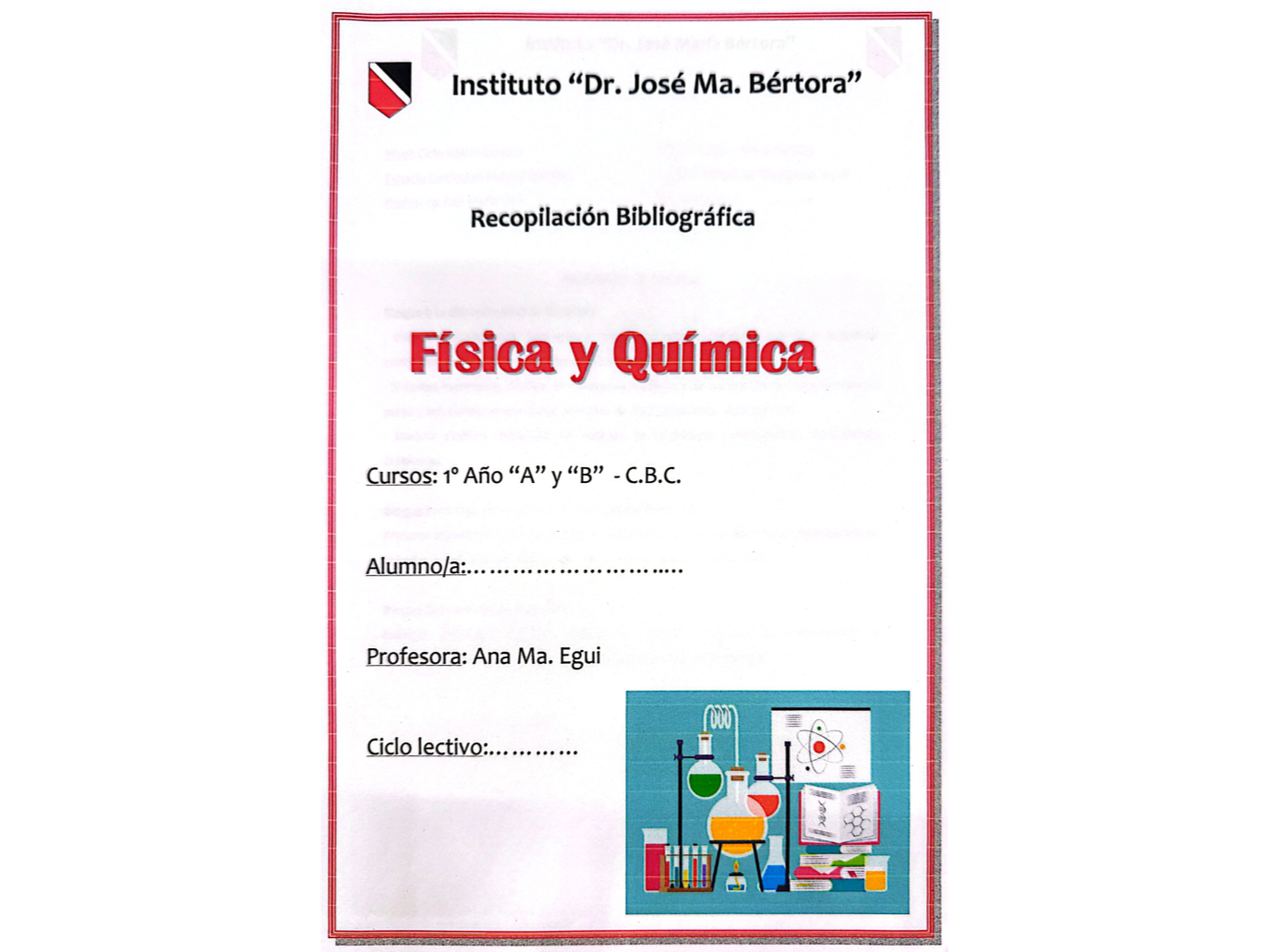 Física-Química - 1° AÑO - AB