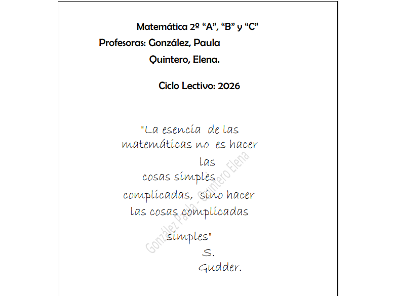 Matemática - 2° AÑO - ABC