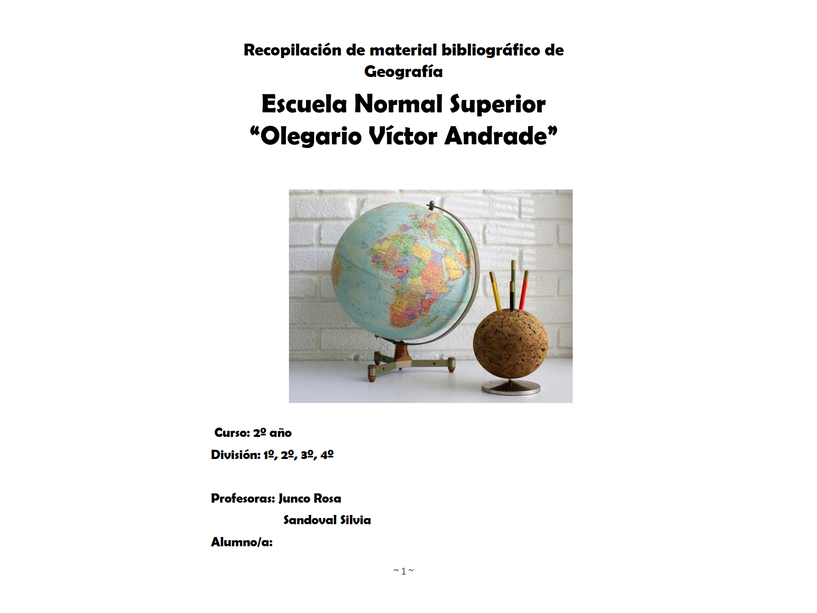Geografía - 2° AÑO - 1°, 2°, 3° y 4° DIV.