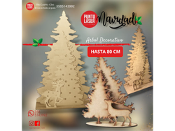 ARBOL DECORATIVO X3 CON RENO ( VER TAMAÑO)