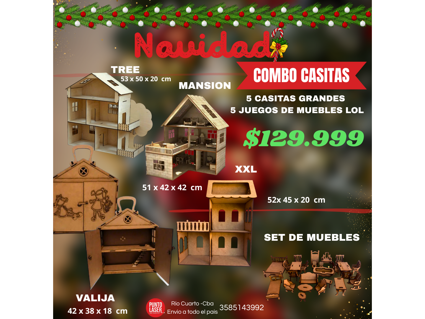 COMBO X 5 CASITAS GRANDES