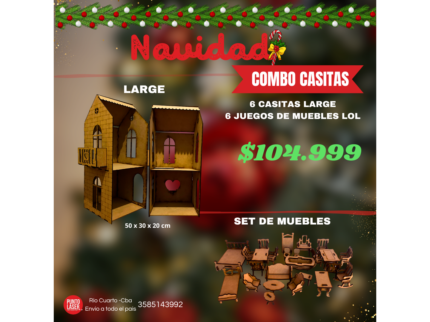 CASITA LARGE X 6 UNIDADES