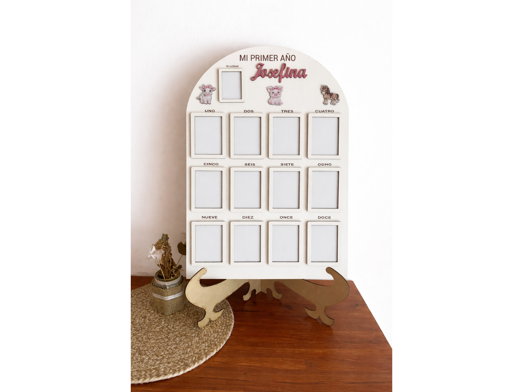 CUADRO WHITE MESES CON PIE SIN  FOTO