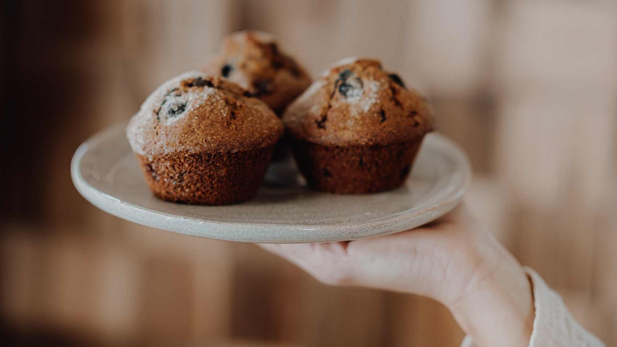 Muffins de arándanos con chips