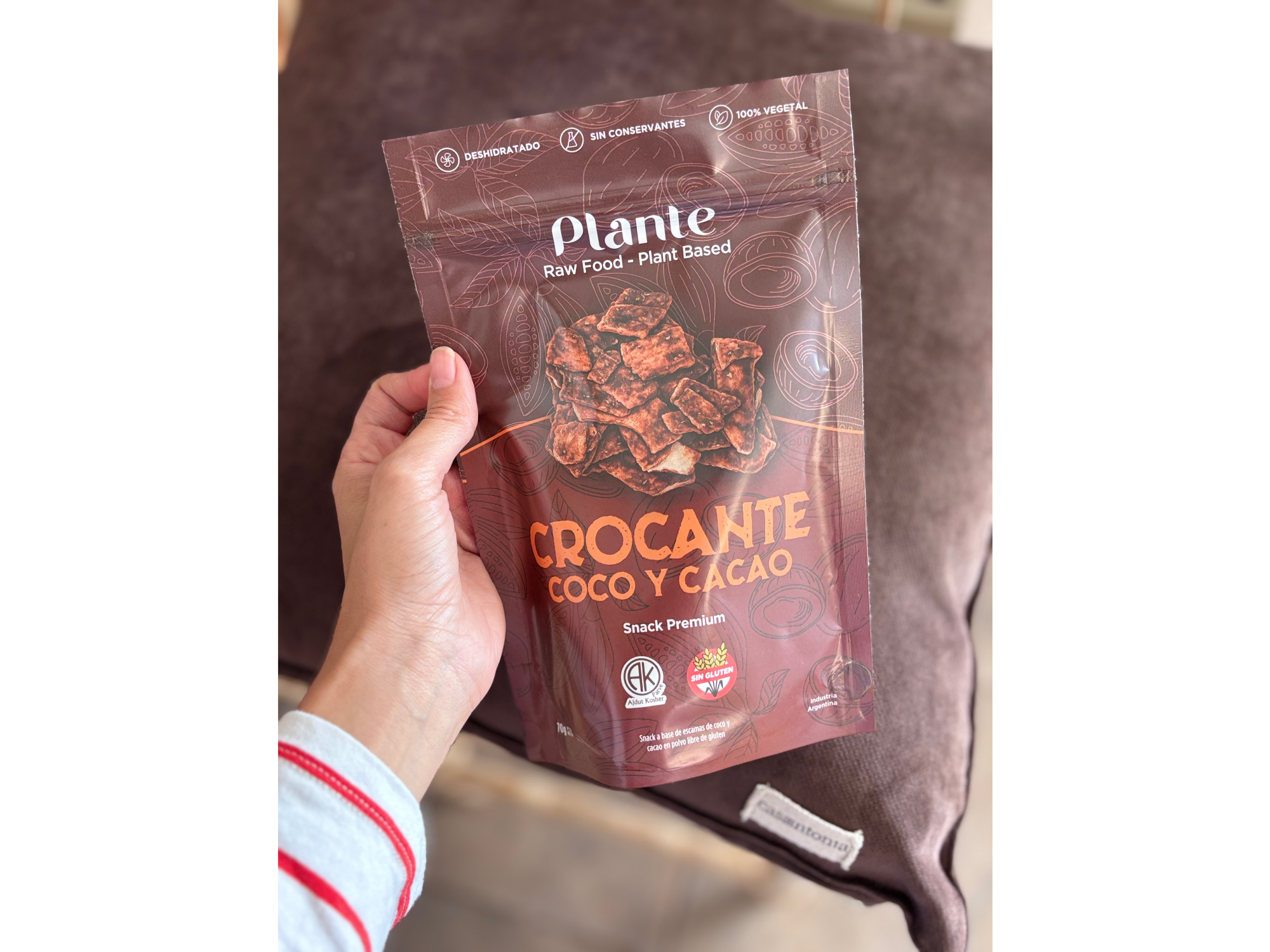 Snack crocante de coco y cacao