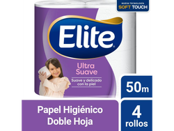 Papel higiénico Elite Ultra Suave doble hoja 50 m 4 un