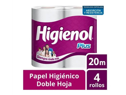 Papel Higienico Higienol Plus Doble hoja 20 m 4 un