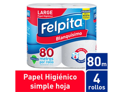 Papel Higiénico Large Bco. Felpita 80 m x 4 un