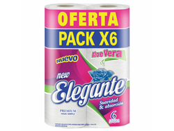 Papel Higiénico Elegante Hoja Simple 30 m x 6 un.